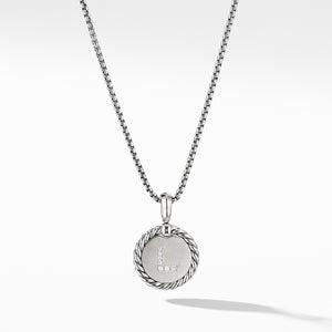 Initial "L" Charm Necklace with Diamonds