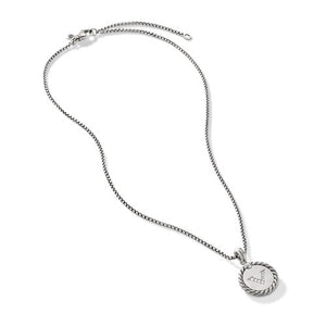 Initial "V" Charm Necklace with Diamonds
