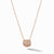 Load image into Gallery viewer, Cushion Stud Pendant Necklace in 18K Rose Gold with Pavé Cognac Diamonds