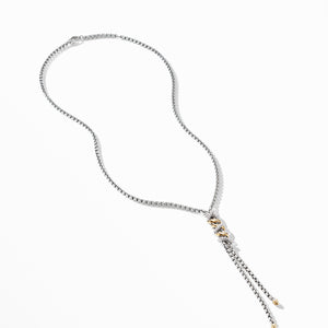 David Yurman Helena Y Necklace in Sterling Silver with Gold with Diamonds