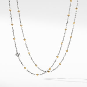 Cable Collectibles® Bead and Chain Necklace with 18K Yellow Gold Domes