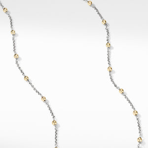 Cable Collectibles® Bead and Chain Necklace with 18K Yellow Gold Domes, 36" Length
