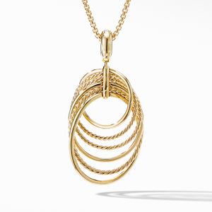 Back of DY Origami Pendant Necklace in 18K Yellow Gold with Diamonds