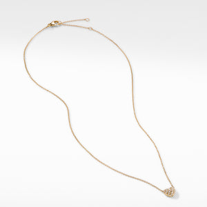 Cable Collectibles® Heart Pendant in 18K Yellow Gold with Pavé Diamonds