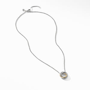 David Yurman Crossover Mini Pendant Necklace with 18K Yellow Gold on Box Chain