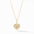 Load image into Gallery viewer, Initial &quot;C&quot; Heart Charm Necklace in 18K Yellow Gold with Pavé Diamonds