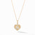 Load image into Gallery viewer, Initial &quot;S&quot; Heart Charm Necklace in 18K Yellow Gold with Pavé Diamonds