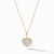 Load image into Gallery viewer, Cable Collectibles® Pavé Plate Heart Charm Necklace in 18K Yellow Gold, 18&quot; Length
