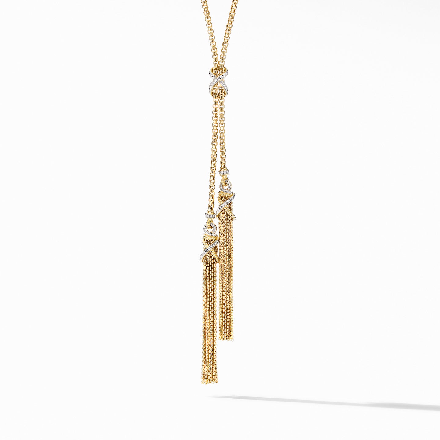 David Yurman Helena Tassel Necklace in 18K Yellow Gold with Diamonds