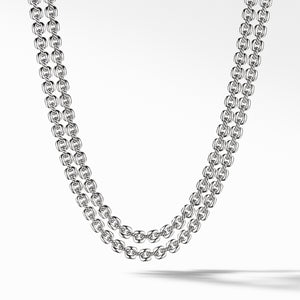 Thoroughbred® Double Row Cushion Link Necklace in Sterling Silver, 17.5" Length