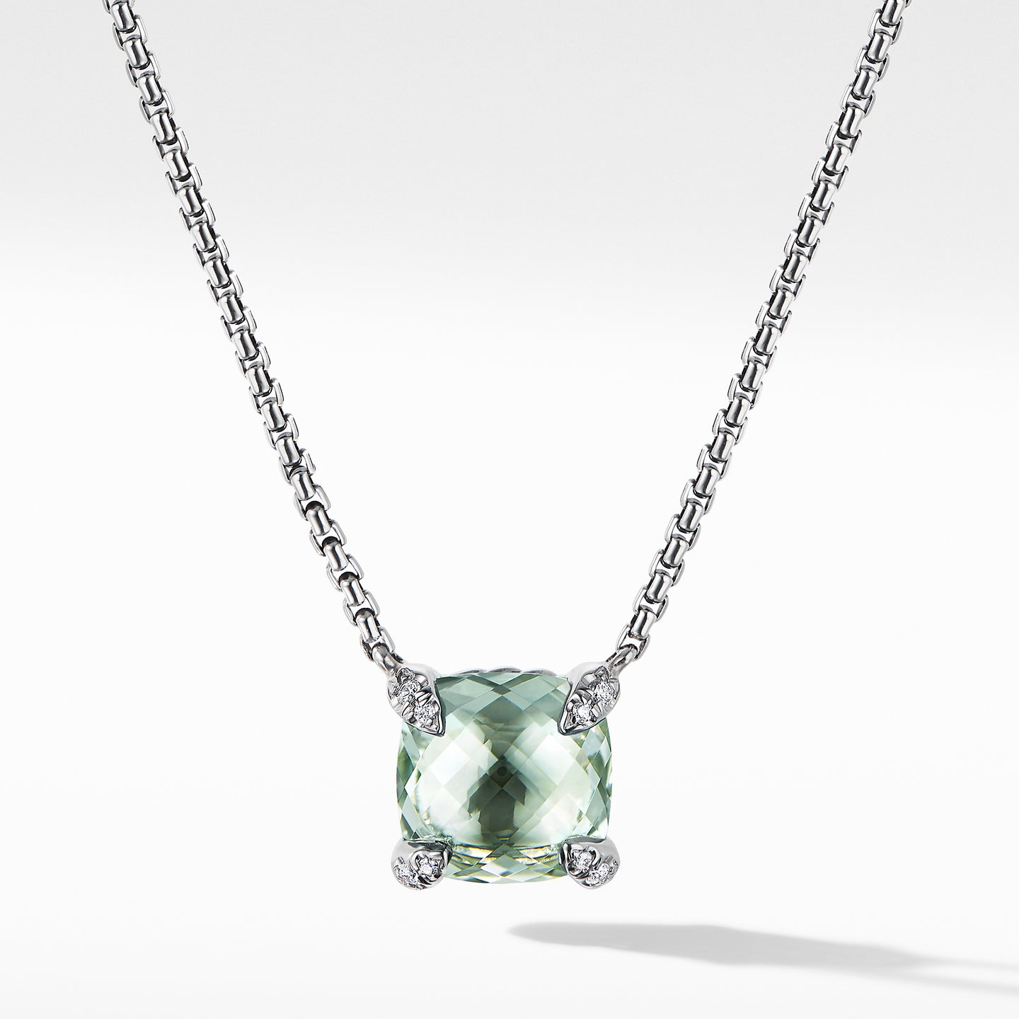 Châtelaine® Pendant Necklace with Prasiolite and Diamonds