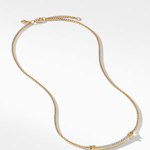 David Yurman 17" Petite Helena Station Necklace in 18K Yellow Gold with Diamonds