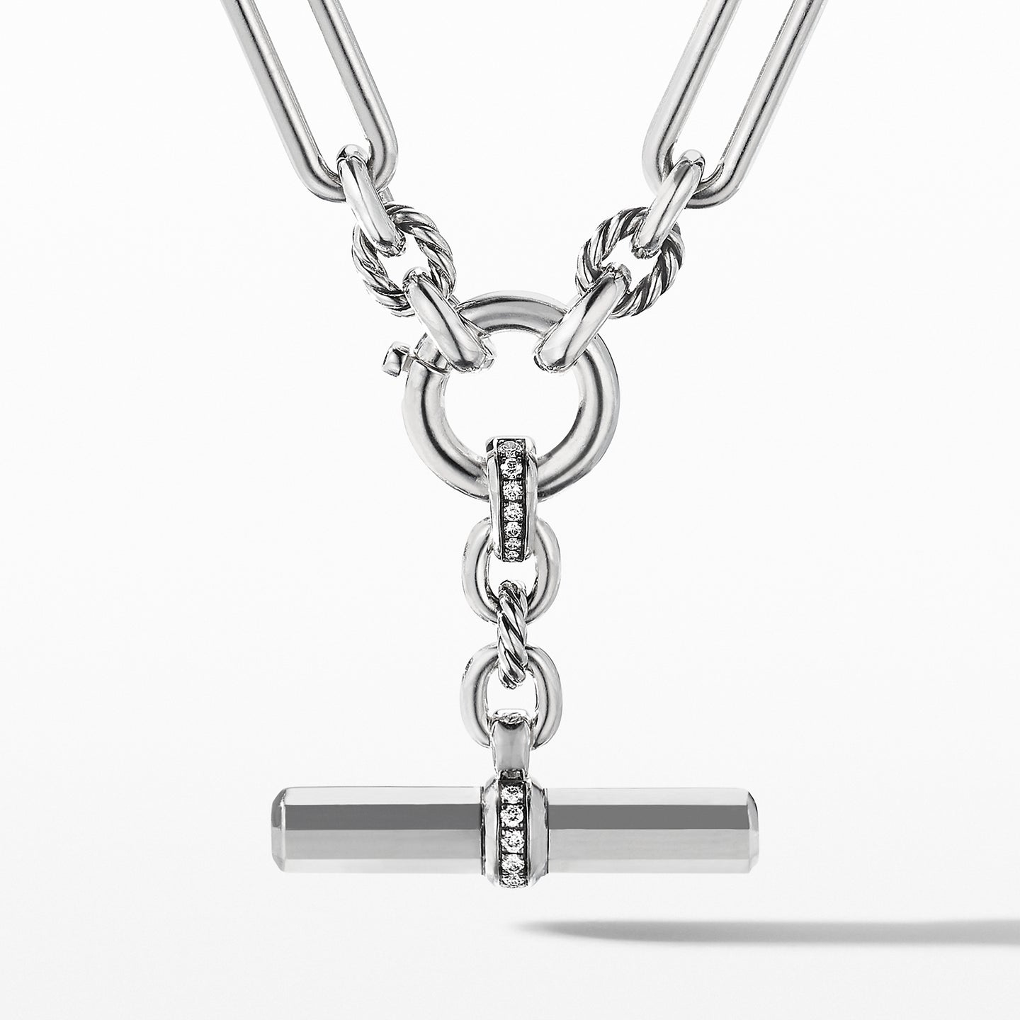 Lexington Diamond Chain Link Necklace in Silver, 20
