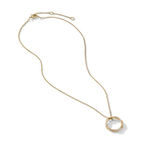 18K Yellow Gold Petite Infinity Necklace with Diamonds by David Yurman