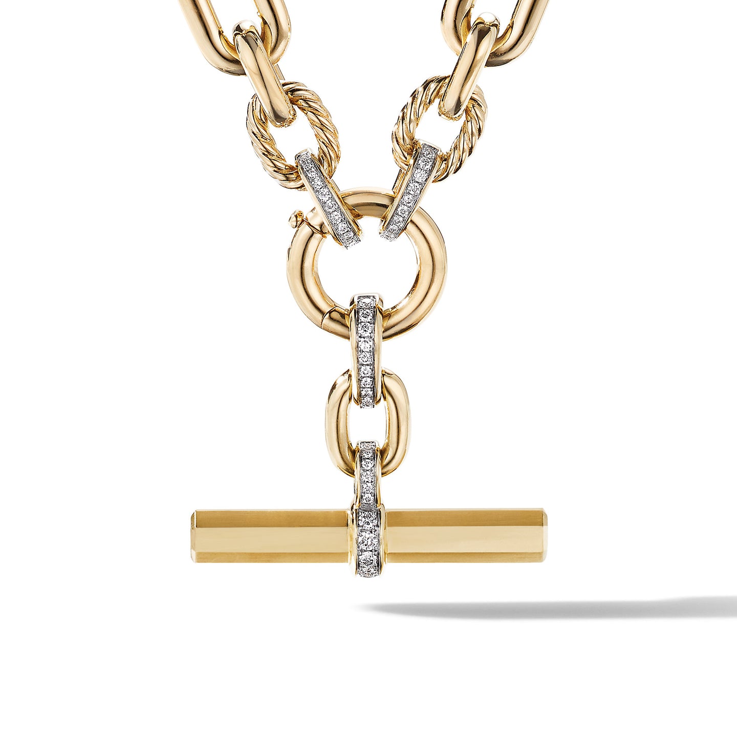 David Yurman Lexington Chain Necklace in 18K Yellow Gold with Diamonds