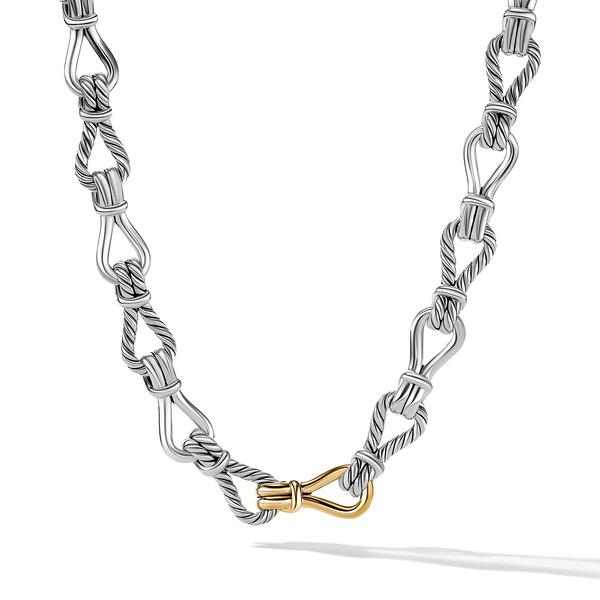 David Yurman Thoroughbred Loop Chain Link Necklace with 18K Yellow Gold