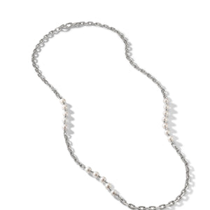 David Yurman Pearl and Cable Link Necklace