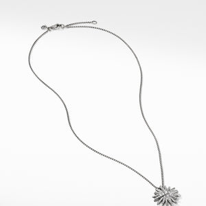 Sterling Silver David Yurman Starburst Pendant Necklace with Diamonds