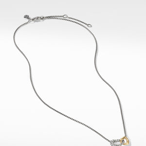 Cable Collectibles® Double Heart Necklace with 18K Yellow Gold