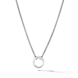 Cable Amulet Box Chain Slider Necklace in Sterling Silver