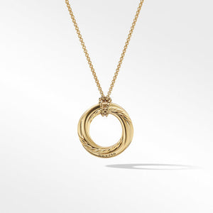 Back of David Yurman Pavé Crossover Pendant Necklace in 18K Yellow Gold with Diamonds