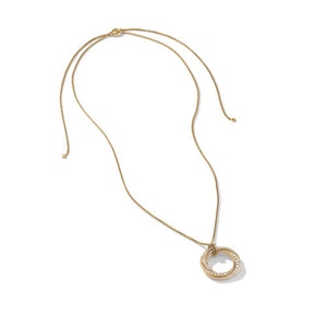 David Yurman Diamond Pavé Crossover Pendant Necklace in 18K Yellow Gold