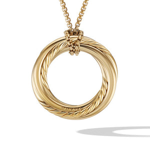 Back of David Yurman Crossover Pendant Necklace in 18K Yellow Gold