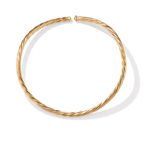 Cable Edge Collar Necklace in Recycled 18K Yellow Gold