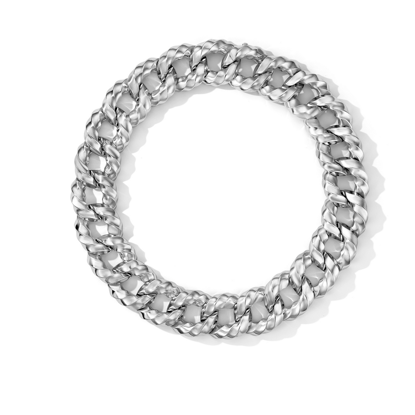 Silver David Yurman Cable Edge Curb Chain Necklace