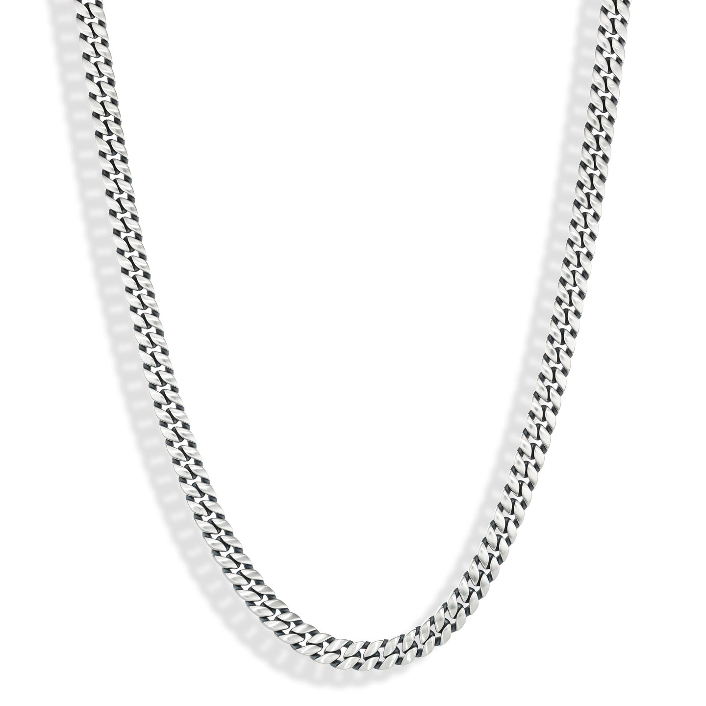 Curb Chain Necklace in Sterling Silver, 26