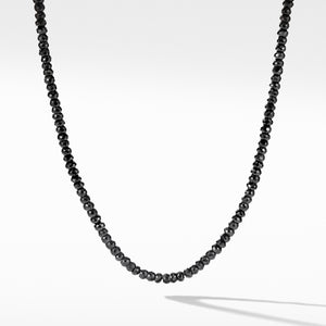 Spiritual Bead Necklace with Black Spinel, 22" Length