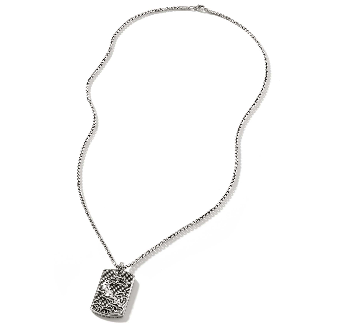 John hardy dog tag on sale necklace