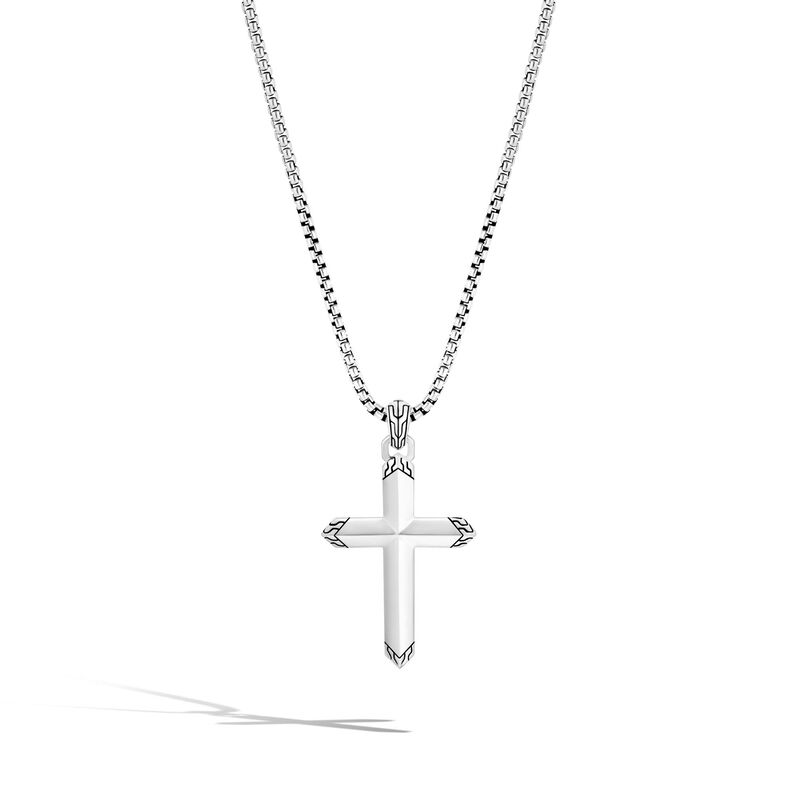 John Hardy Men's Classic Chain Sterling Silver Cross Pendant Necklace