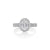 The Studio Collection Oval Center Diamond and Halo Engagement Ring in Platinum