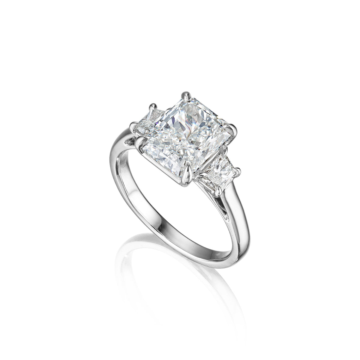 Platinum Radiant Cut Diamond Engagement Ring Fink's