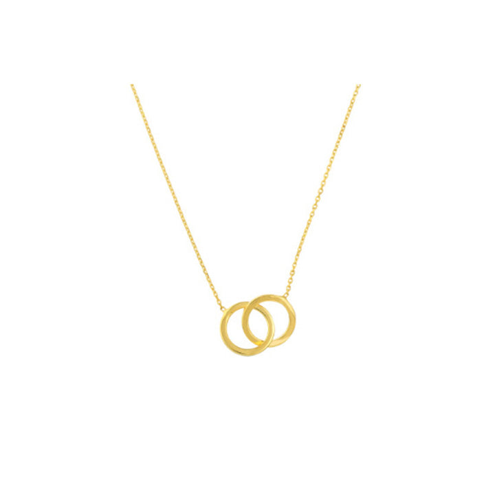 Rose Gold Interlocking Circles Necklace with Diamonds - Howard's DC