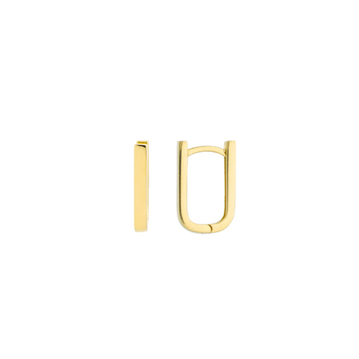 14K Yellow Gold U-Shape Huggie Earrings