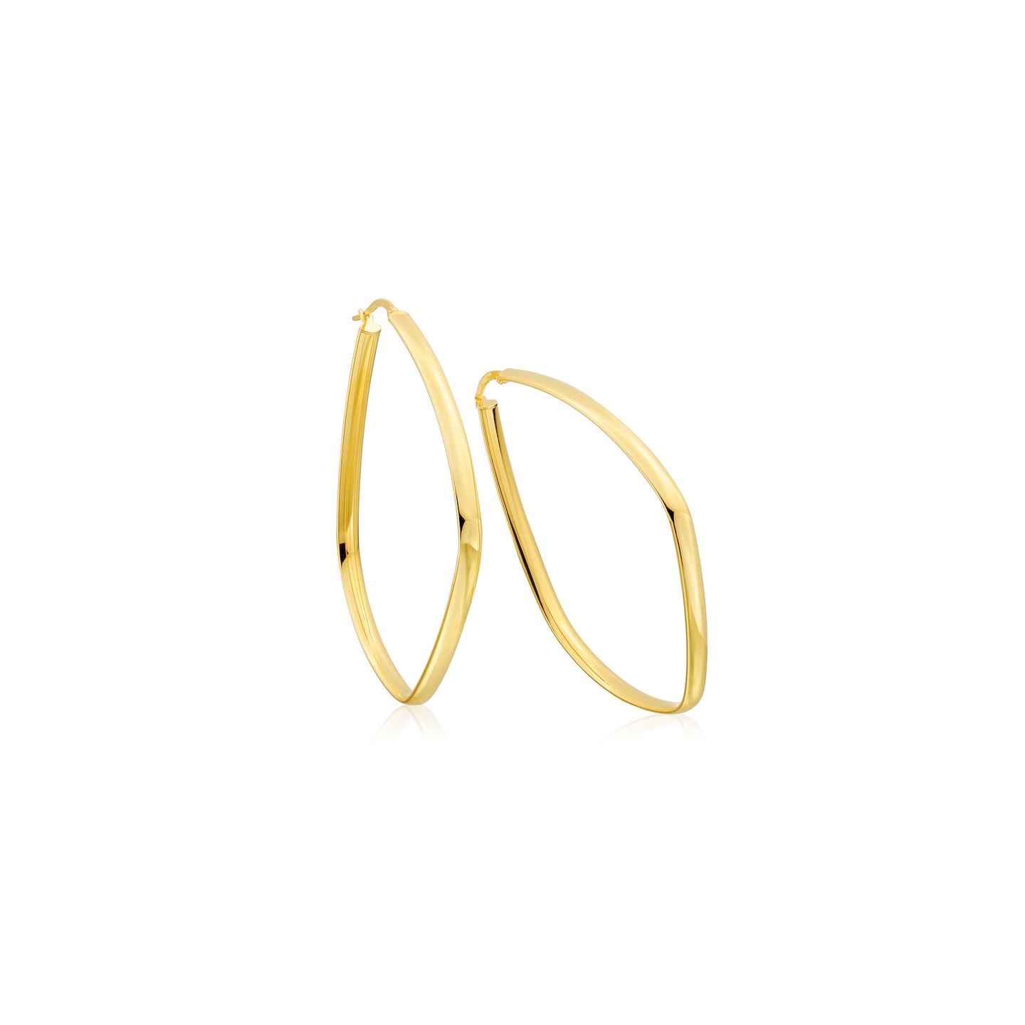 Sabel 14K Yellow Gold Oval Flat Hoop Earrings