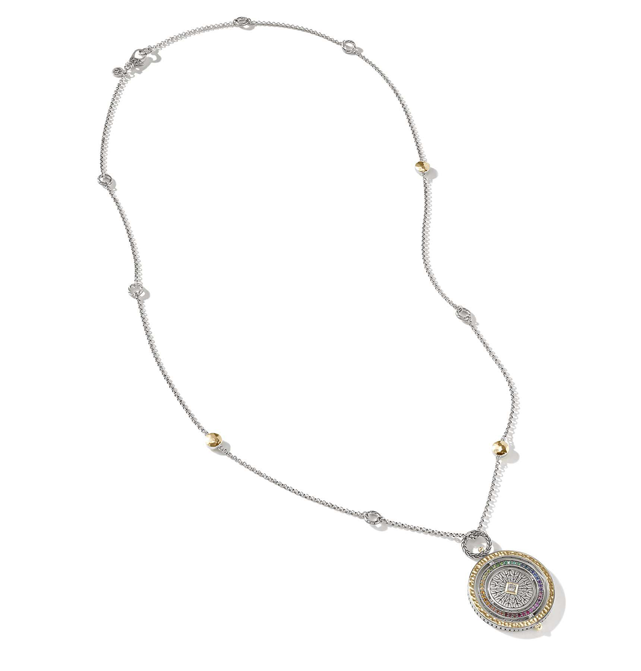 John Hardy Moon Door Yellow Gold and Sterling Silver Rainbow Necklace