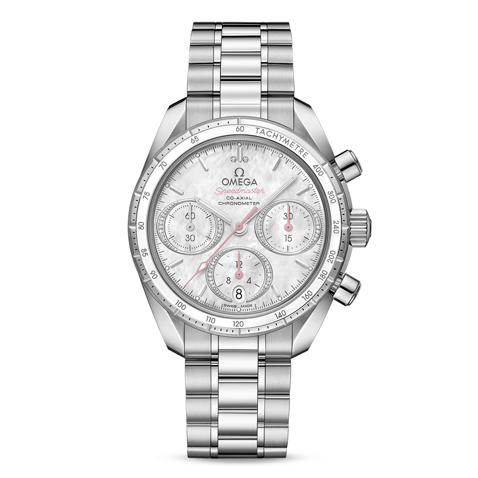 Omega Speedmaster 38 Co-Axial Chronometer Chronograph 38mm with White Dial