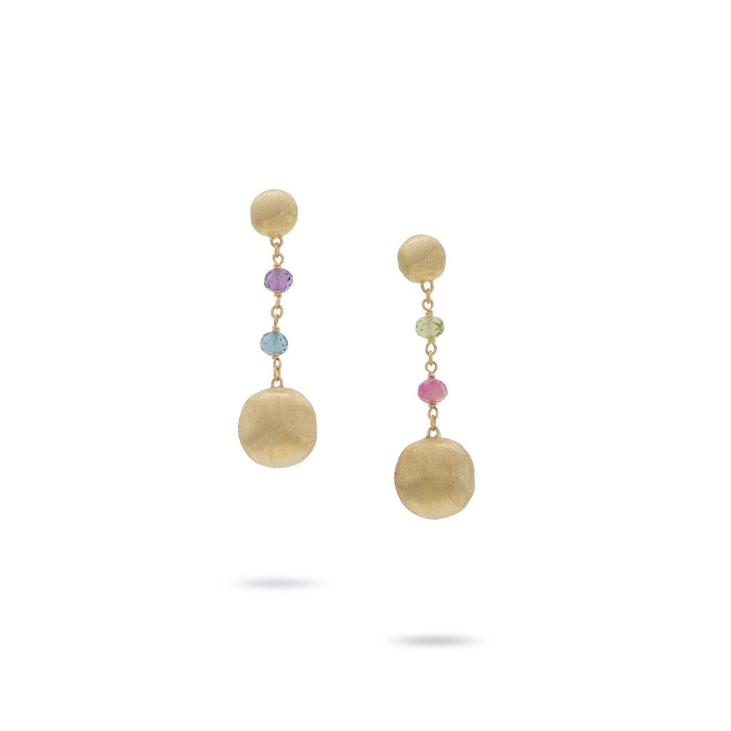 Marco Bicego Africa 18K Yellow Gold and Mixed Gemstone Drop Earrings