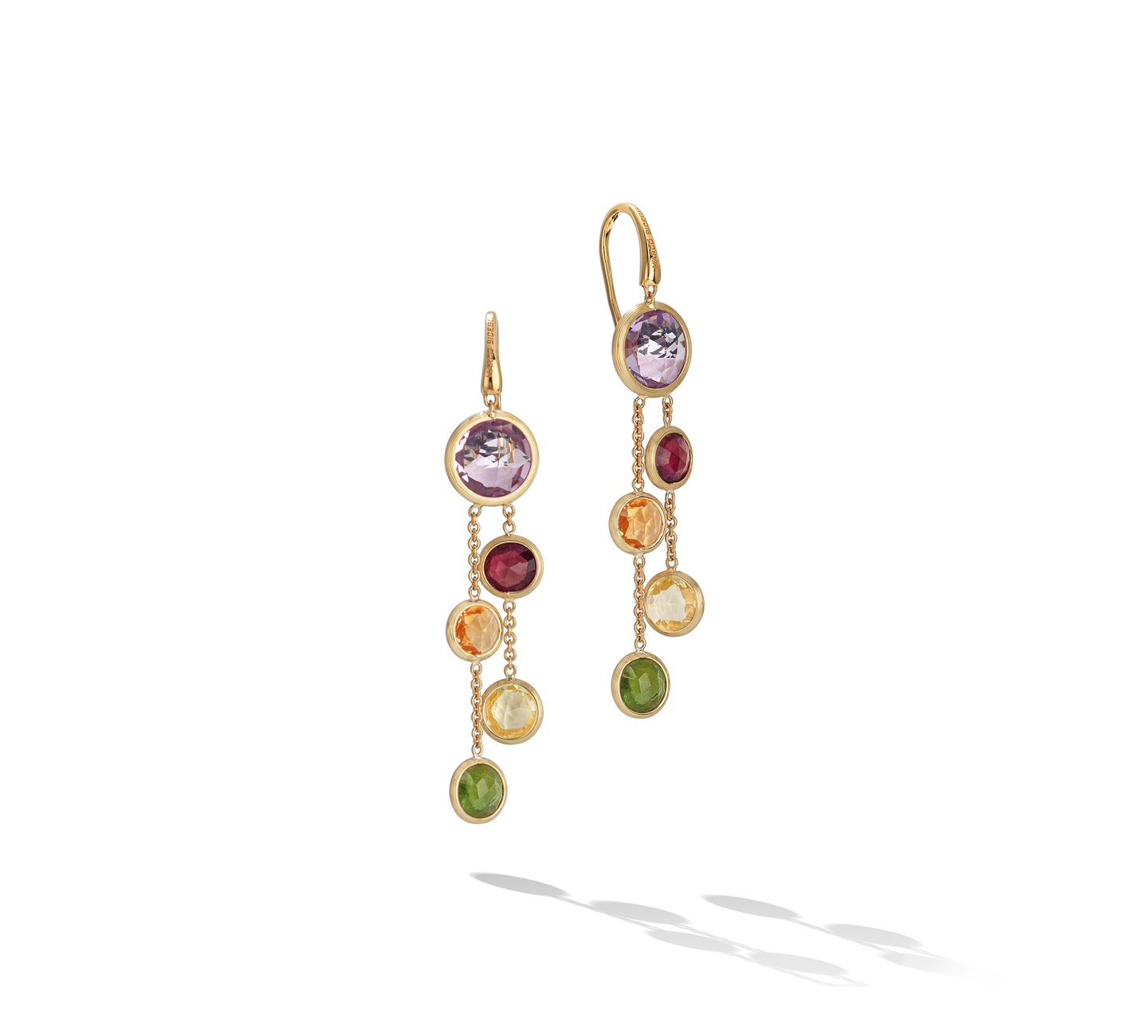 Marco Bicego Jaipur Color Yellow Gold Mixed Gemstone Two Strand Earrings