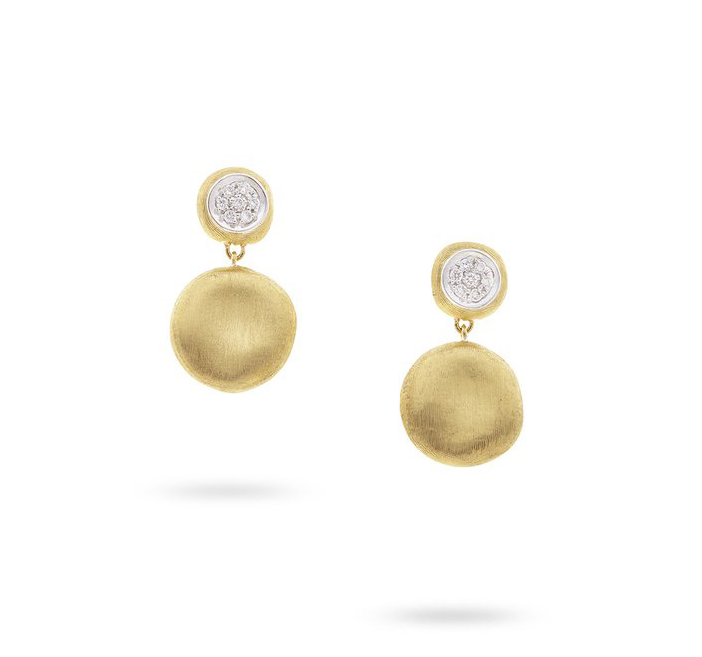 Marco Bicego Jaipur 18K Yellow Gold Two Station Diamond Drop Earrings