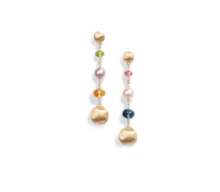 Marco Bicego Africa Mixed Gemstone and Pearl Drop Earrings