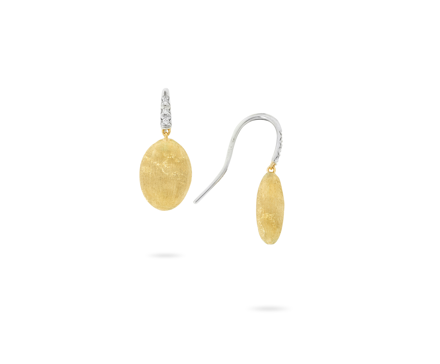 Marco Bicego Siviglia 18K Yellow and White Gold Dangle Earrings with Diamond Accent