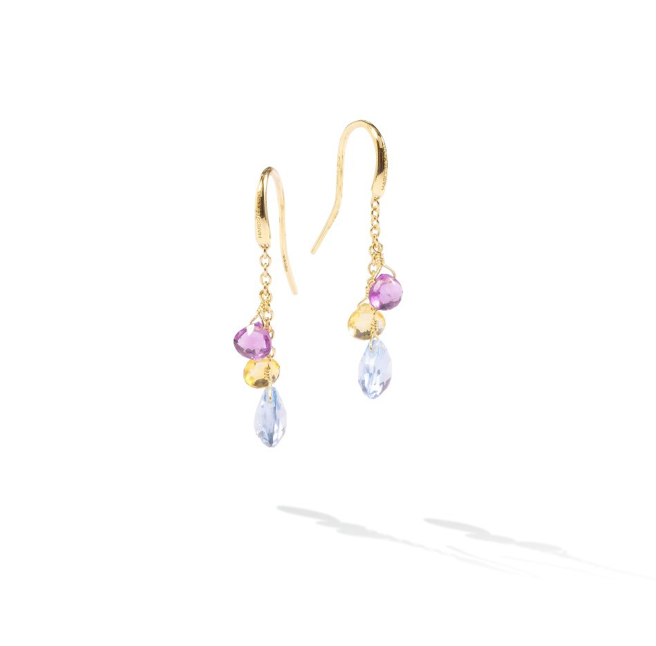 Marco Bicego Paradise 18K Yellow Gold Mixed Topaz Dangle Earrings