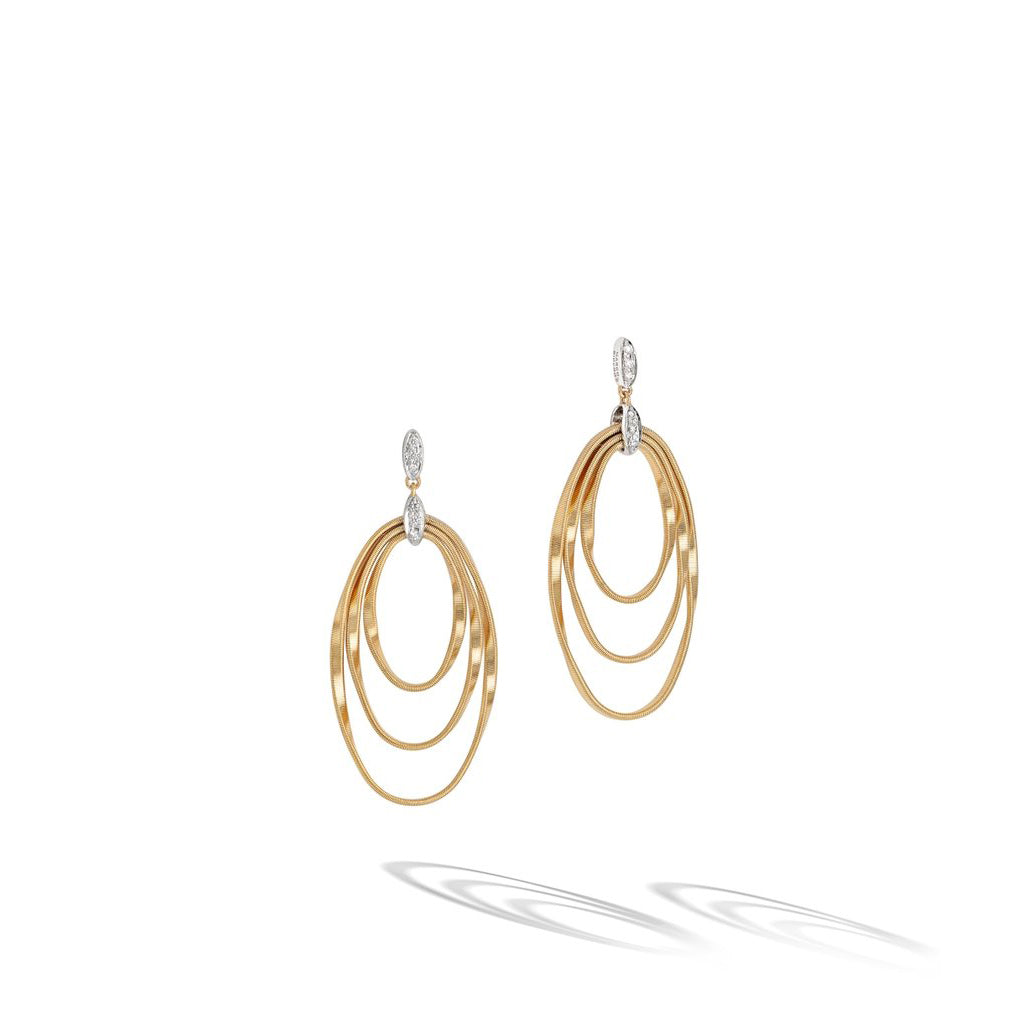 Marco Bicego Marrakech Onde 18K Yellow and White Gold Open Drop Earrings