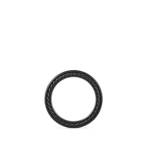 Streamline® Three-Row Band Ring with Black Diamonds and Black Titanium, Size 13