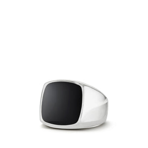 Exotic Stone Signet Ring with Black Onyx, Size 11