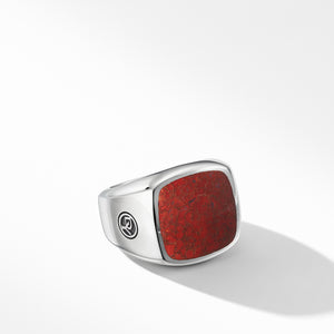 Exotic Stone Signet Ring with Red Agate, Size 13